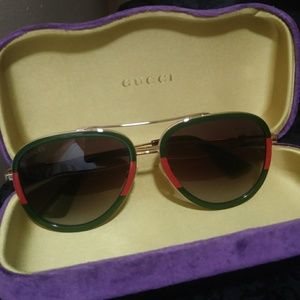 AUTHENTIC GUCCI METAL AVIATOR SUNGLASSES